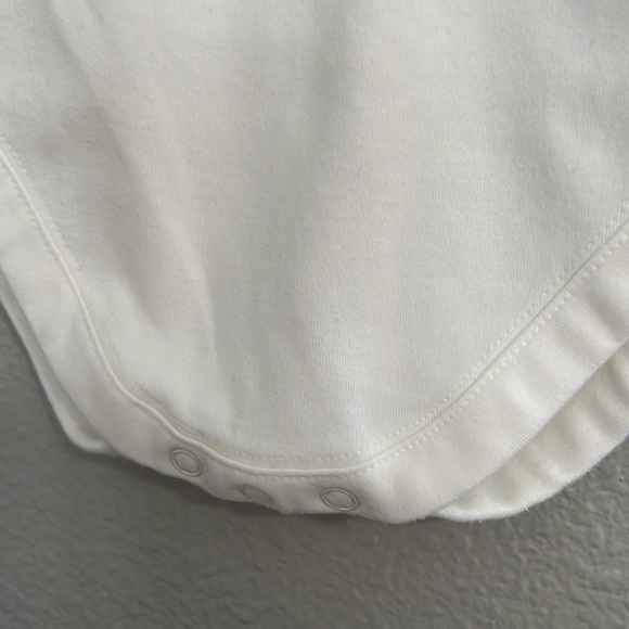 Janie and Jack bodysuit with collar long sleeve 12-18 months white purple used - Picture 6 of 9